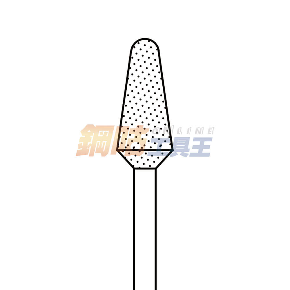 鑽石磨棒 頭徑6mm 柄徑2.34mm R型