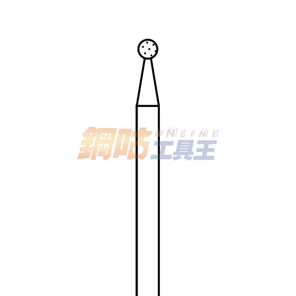 鑽石磨棒 頭徑2mm 柄徑2.34mm B型